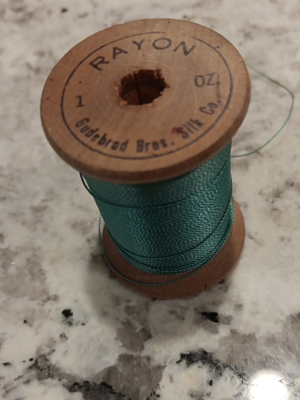 Vintage Rayon Thread Spool - Teal